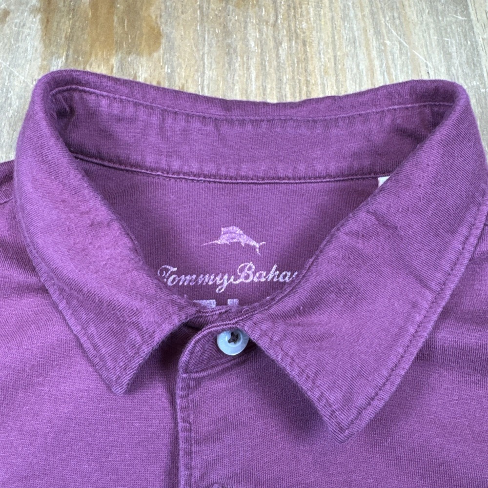 Tommy Bahama Relax Short Sleeve Polo Shirt Mens M Maroon Golf Lightweight Casual - Picture 4 of 11